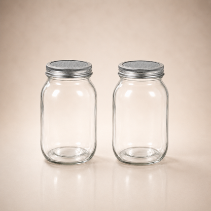 2x 500ml glazen pot